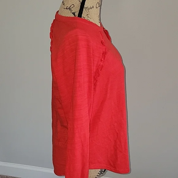 Women's Red Long Sleeve Top - Picture 4 of 5